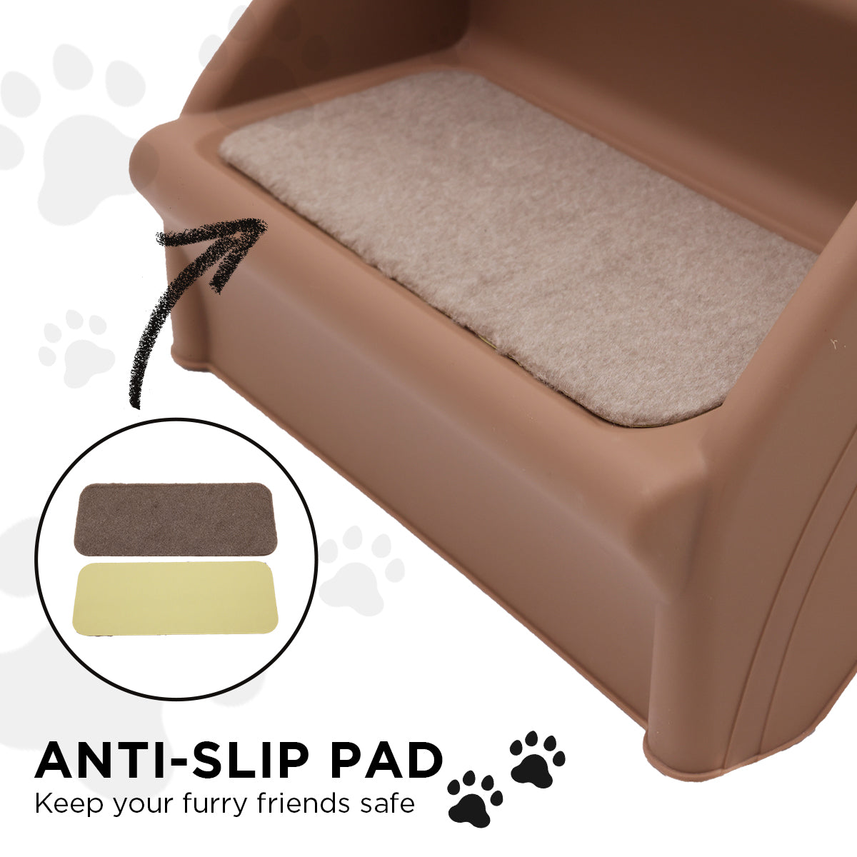 Furtastic Foldable Pet Stairs 50cm Non-Slip Dog Steps Ladder Cat Ramp for High Bed Couch Car Small Senior Pets