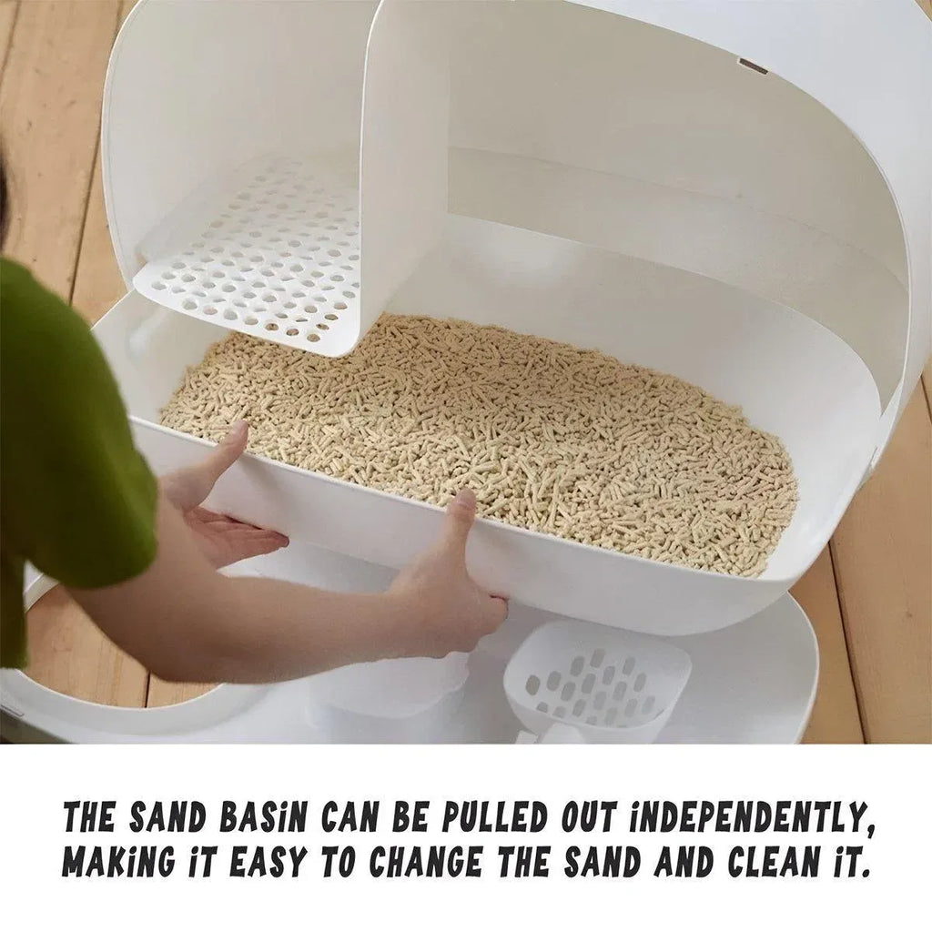Cat Litter Box Semi-closed Cat Supplies Cat Toilet Drawer Large Cat Litter Box - Green