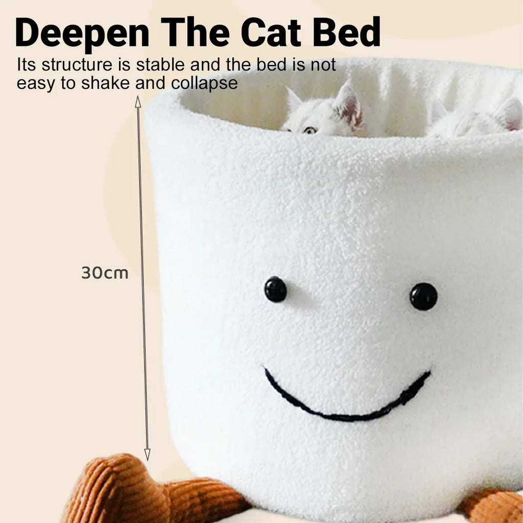 Cat Bed Coffee Cup Shape Cartoon Pet Bed Soft Nest Small Pets Sleeping Indoor