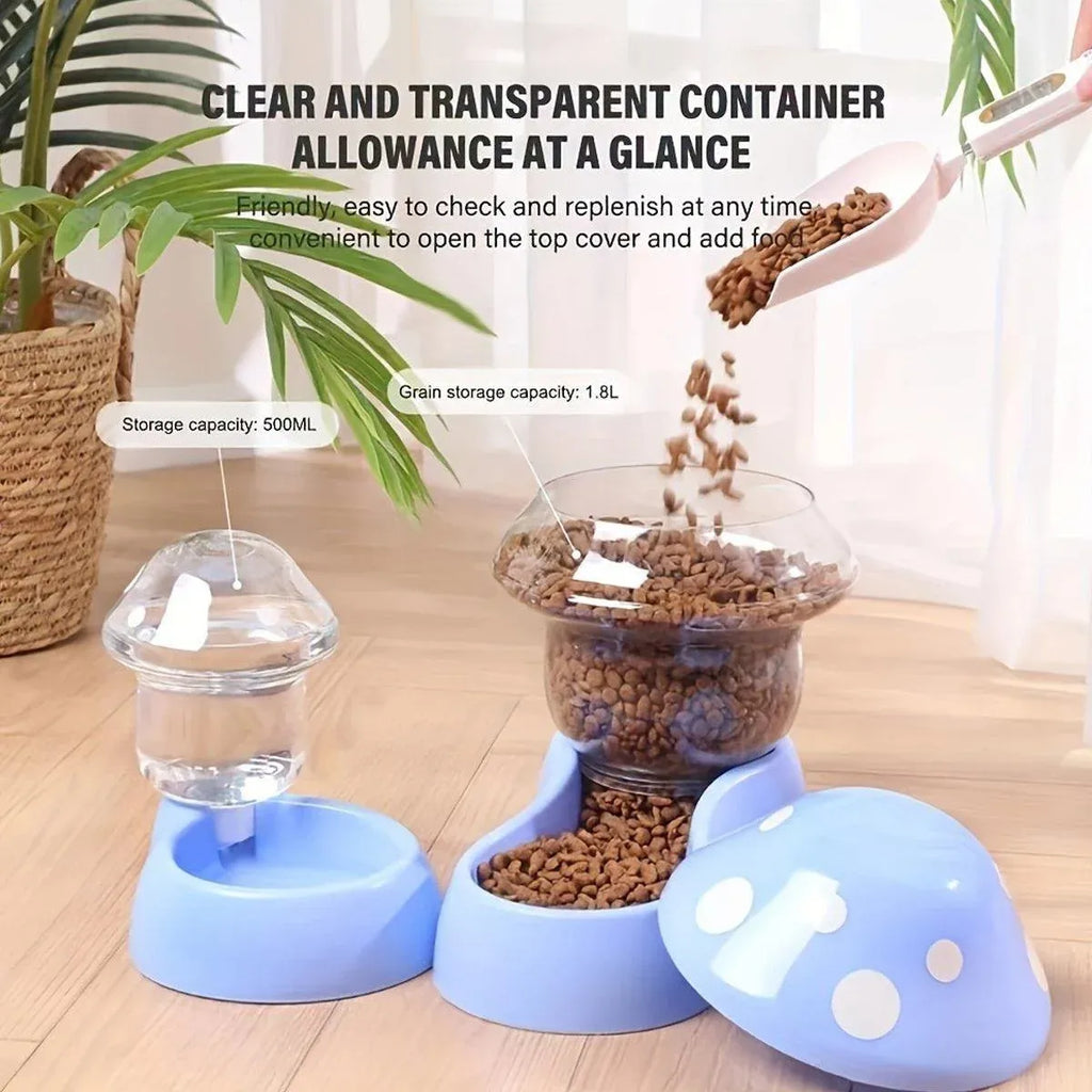 Cat Bowl Pet Feeding Bowl Double Dog Food Water Bowl for Cats and Dogs Feeding - Blue