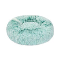 L-70CM Dog Cat Pet Calming Bed Washable ZIPPER Cover Warm Soft Plush Round Sleeping - Light Green