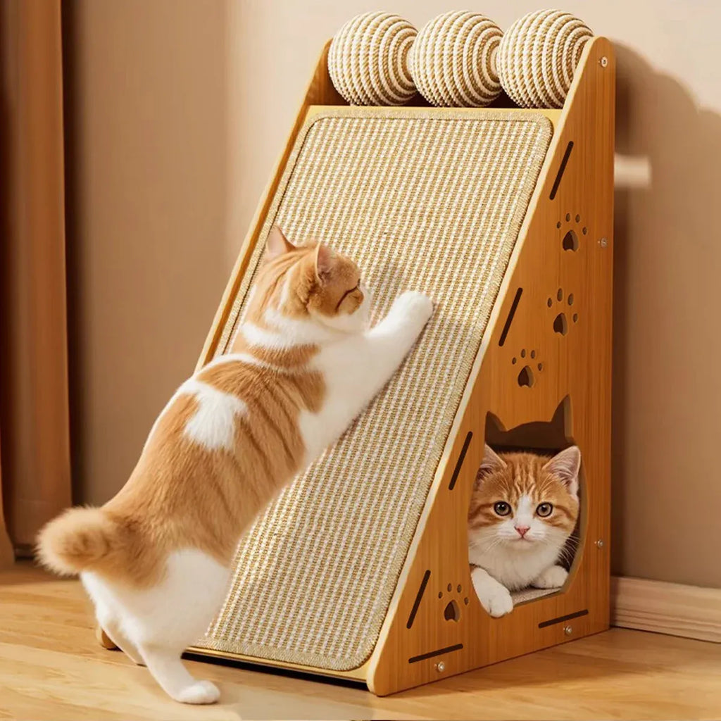 Vertical Wall Mounted Non Shedding Cat Scratcher Corrugated Paper Durable